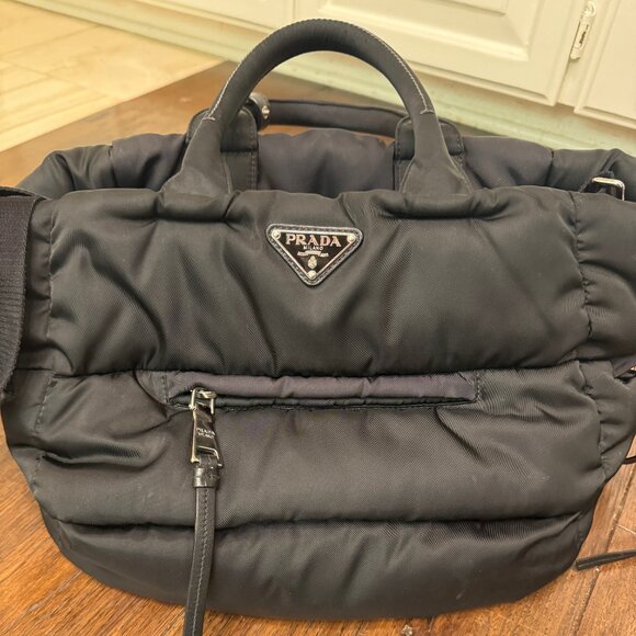PRADA - Bomber Convertible Tote Quilted Tessuto - Picture 4 of 14